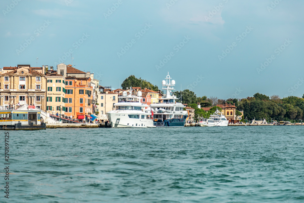 VENICE, ITALY - 25 August, 2018: General amazing view of sunny summer Venice