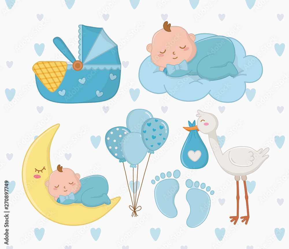 Naklejka premium Baby shower of a boy design