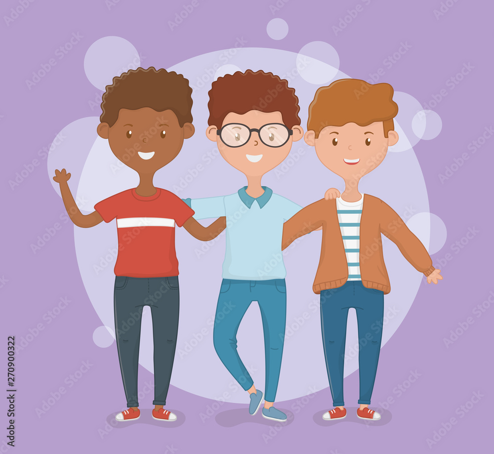 Friendship of boys cartoons design Friendship of boys cartoons design