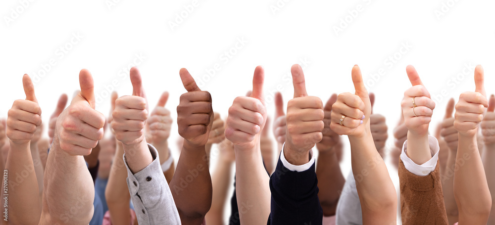 Group Of People  Hand Showing Thumb Sign - obrazy, fototapety, plakaty 