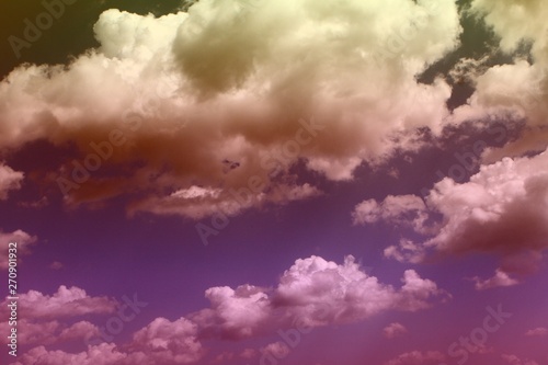 wonderful colorful cumulus cloudy sky for using in design as background.