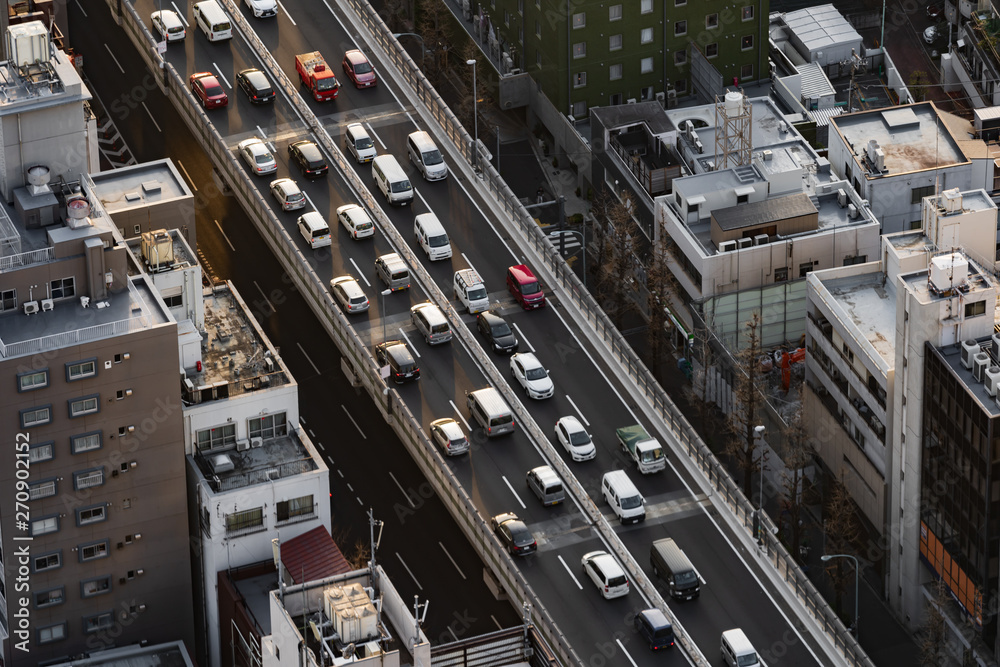 the Metropolitan Expressway no.3 Shibuya Line and city, Tokyo, Japan the Metropolitan Expressway no.3 Shibuya Line and city, Tokyo, Japan