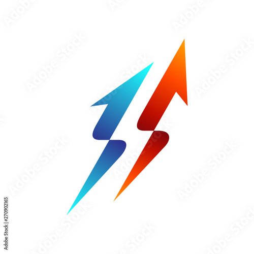 Free Download Two Arrows Business Logo Design In Blue And Red Color - GFXLoad