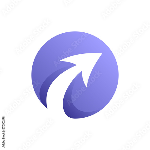Free Download Flat Arrow  Logo Design In Circle Shape - GFXLoad