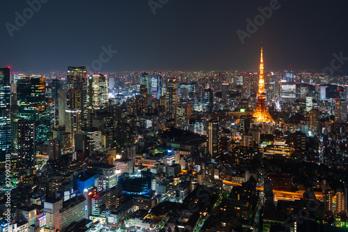 Tokyo city at twilight, Japan