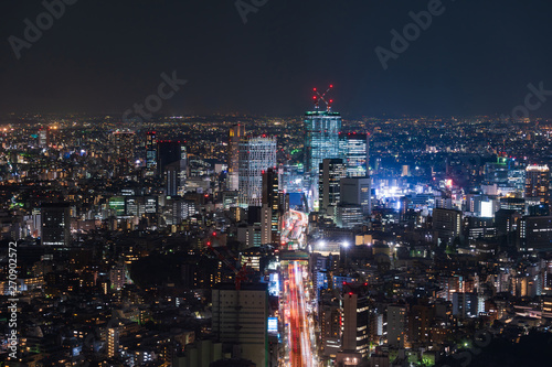 view of the Metropolitan Expressway no.3 Shibuya Line and city, Tokyo, Japan