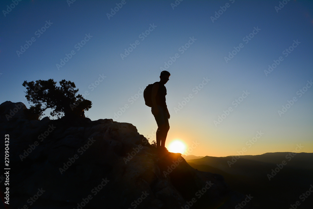 silhouette, sunset, sky, mountain, woman, female, sun, people, freedom, sunrise, nature, person, success, happy, joy, success, power, landscape, running, black, standing, outdoors, happiness, sport