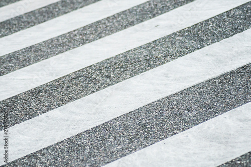 closeup of pedestrian zebra crossing in the street