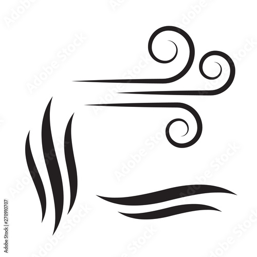 Fototapeta Naklejka Na Ścianę i Meble -  Simple flat wind pictogram. Cold weather symbol. Air icons vector set