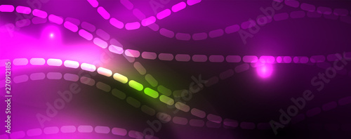 Shiny neon vector wave line abstract background, motion concept