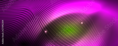 Shiny neon vector wave line abstract background, motion concept