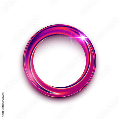 Purple shining circle text frame illustration isolated on white background