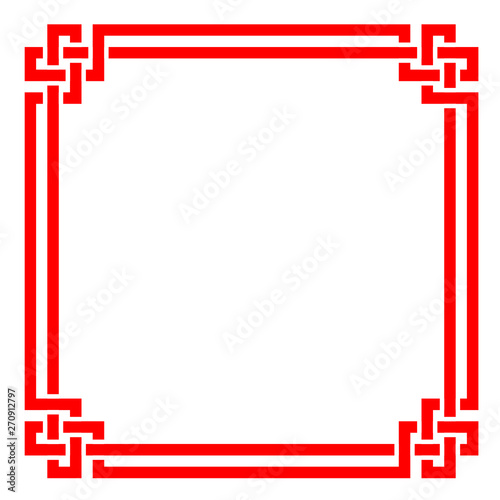 chinese border frame, red vector art