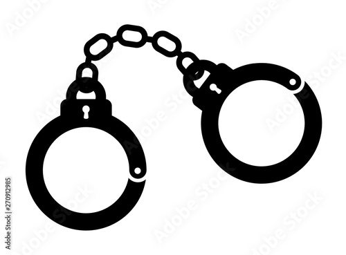 handcuff icon, police shackle photo