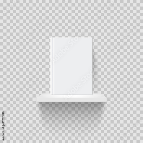 Decorative bookshelf realistic vector illustration