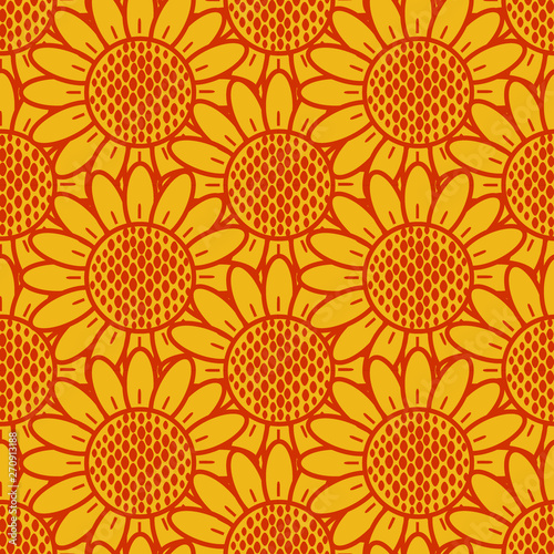 sunflower pattern seamless, vector illustration