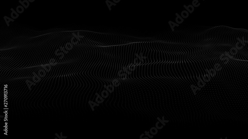 Abstract wave of many points. 3D futuristic background illustration. Vector illustration