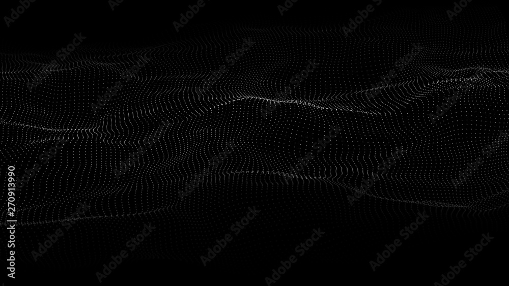 Abstract wave of many points. 3D futuristic background illustration. Vector illustration Abstract wave of many points. 3D futuristic background illustration. Vector illustration