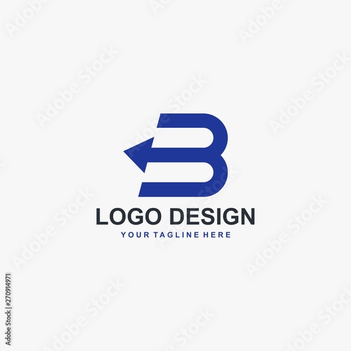 Letter B and arrow logo design vector. Abstract logo design.