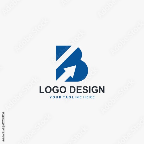 Letter B and arrow logo design vector. Abstract logo design. Type logo for business.