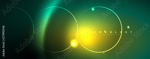 Shiny neon lines template - northern lights glowing blur lines. Futuristic style glow neon 80s disco club or night party techno template