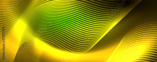 Shiny neon lines template - northern lights glowing blur lines. Futuristic style glow neon 80s disco club or night party techno template