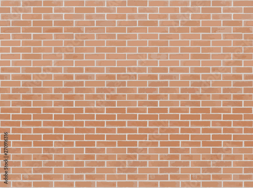 Orange brick wall seamless Vector illustration background. Texture pattern for continuous replicate