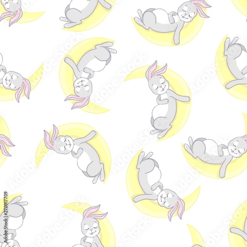 Rabbit pattern. Seamless vector pattern