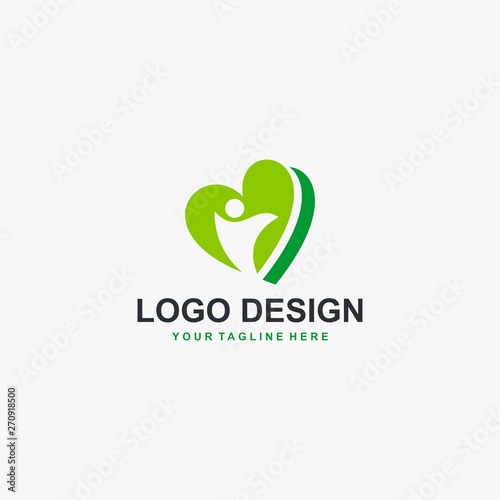 Organic supplement logo design vector. Natural health logo design.