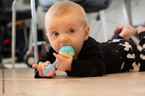 baby playing with toys