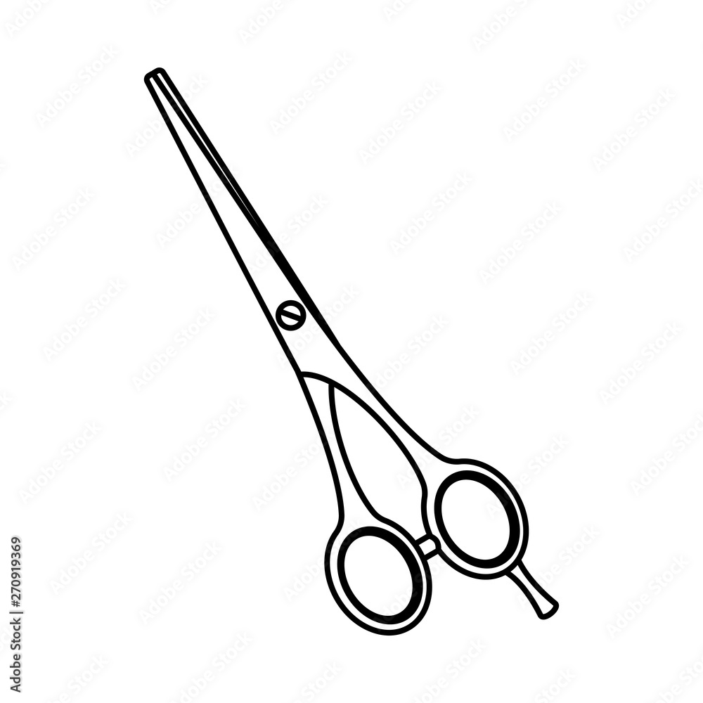 Line art black and white scissors