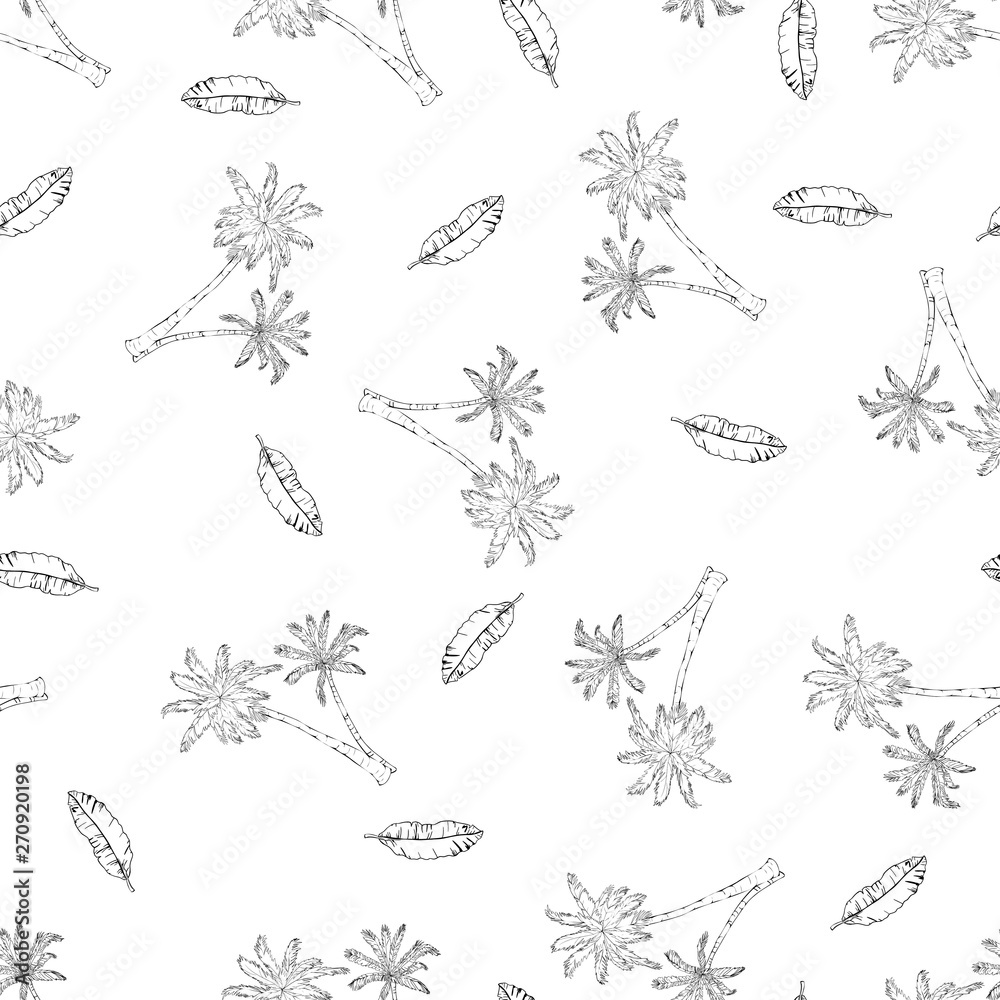 Obraz premium Vector seamless pattern with palm trees