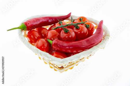 red vegetable mix hot sauce tomato chili pepper base design on white background