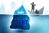 Debt and loan concept with hidden iceberg