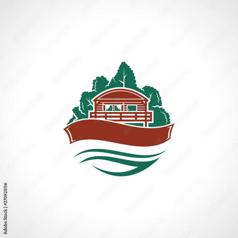 Mountain cabin logo - isolated vector illustration - Vector