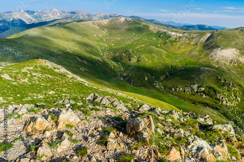 Foggy Morning hiking in the Pyrenees Mountains (Catalonia, Spain). photo