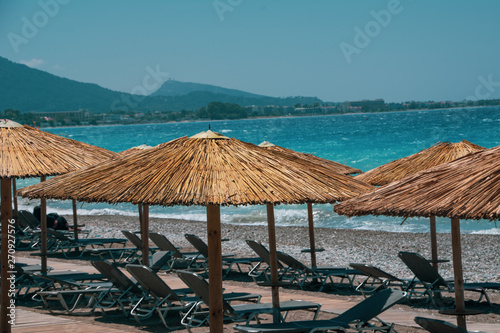 chairs and umbrella on the beach