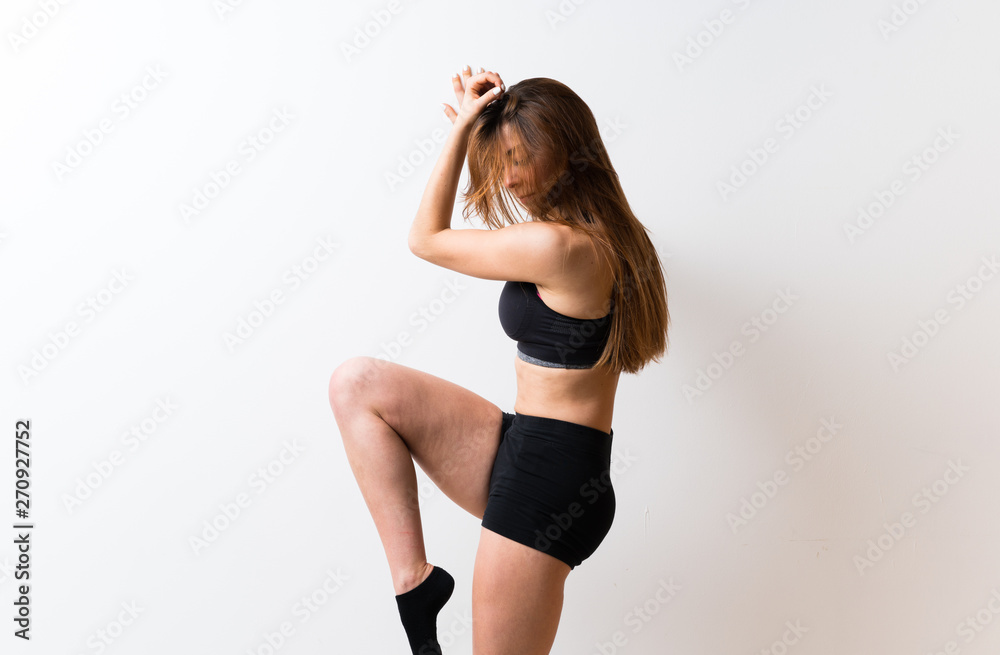 Sport woman over isolated white backgrounnd Sport woman over isolated white backgrounnd