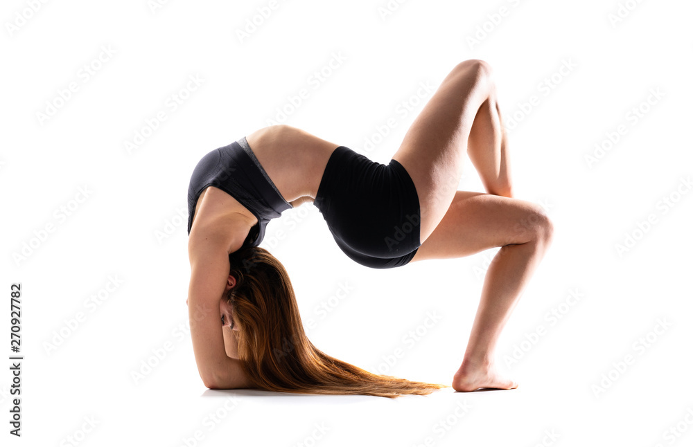 Young dance girl over isolated white background . Young dance girl over isolated white background .