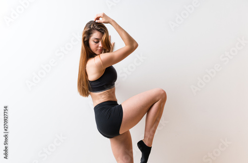 Sport woman over isolated white backgrounnd
