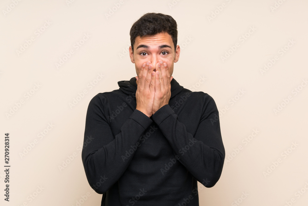 Handsome man over isolated background with surprise facial expression Handsome man over isolated background with surprise facial expression