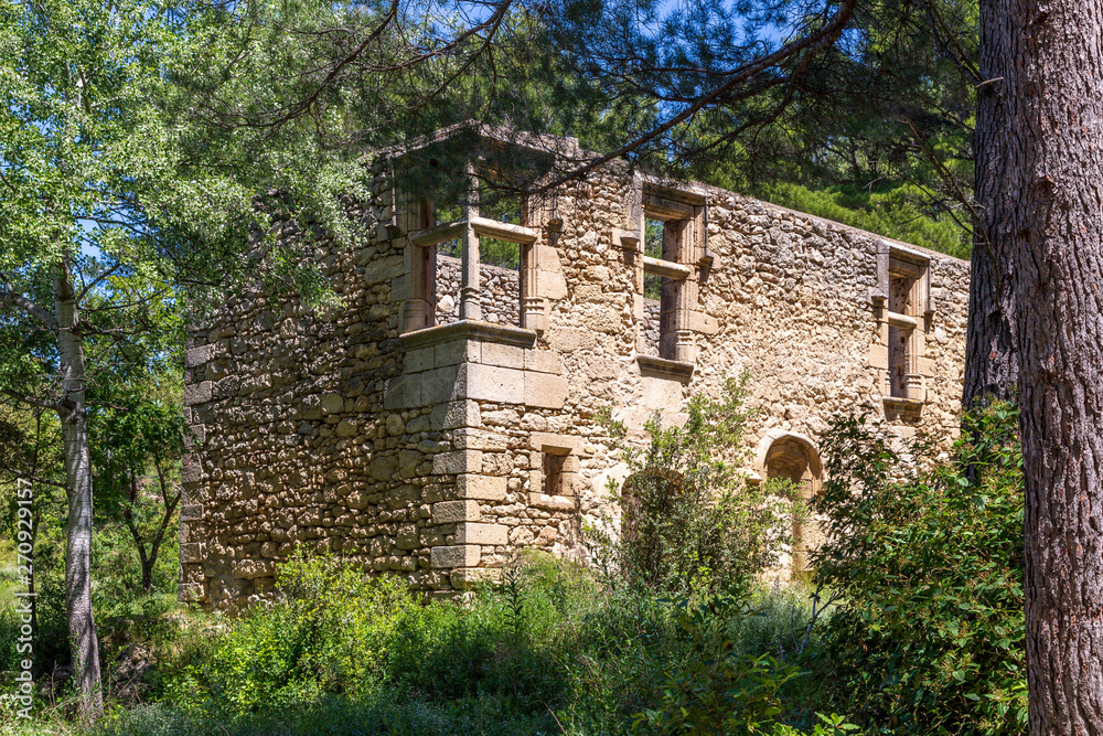 Salon, France. 05-30-2019- Remains of the  Bailli de Suffren hunting lodge , at the Tallagard mountain near Salon de Provence France.