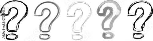 question marks interrogation points hand drawing sketches scribbles vector illustrations