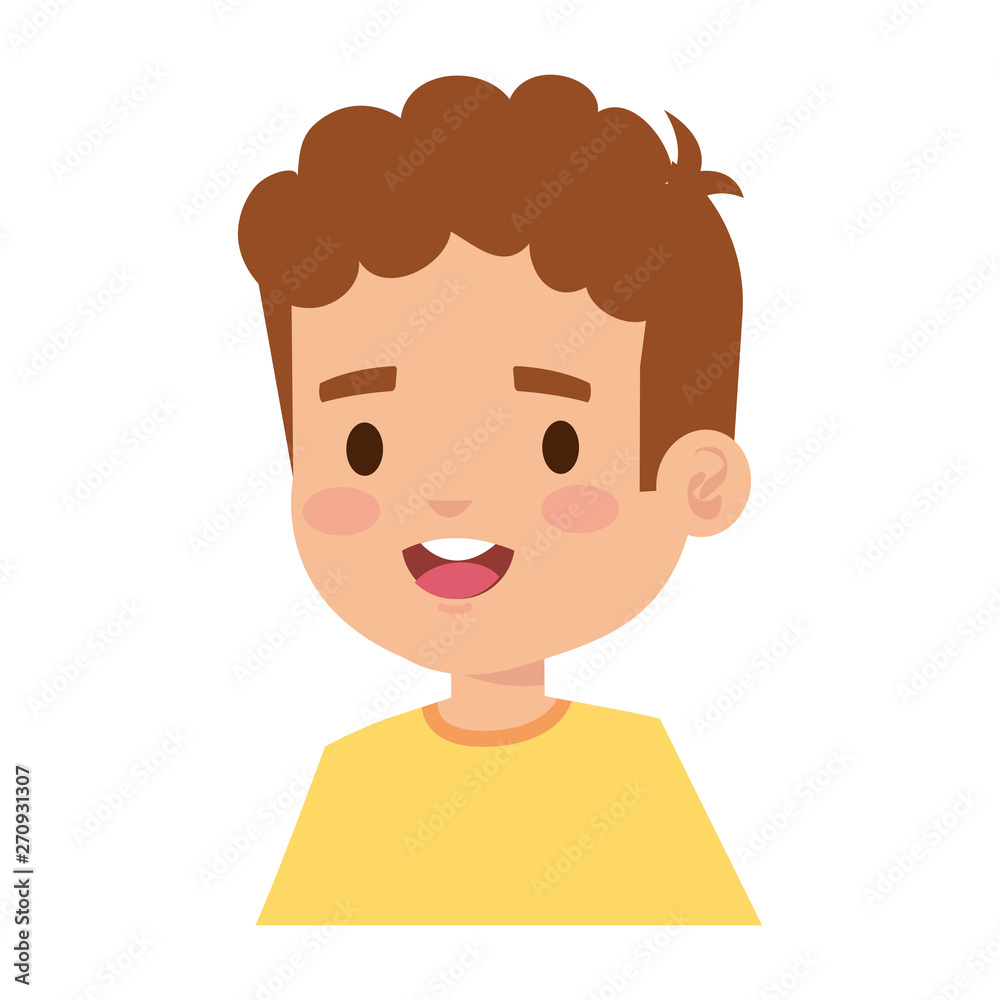 happy little boy comic character