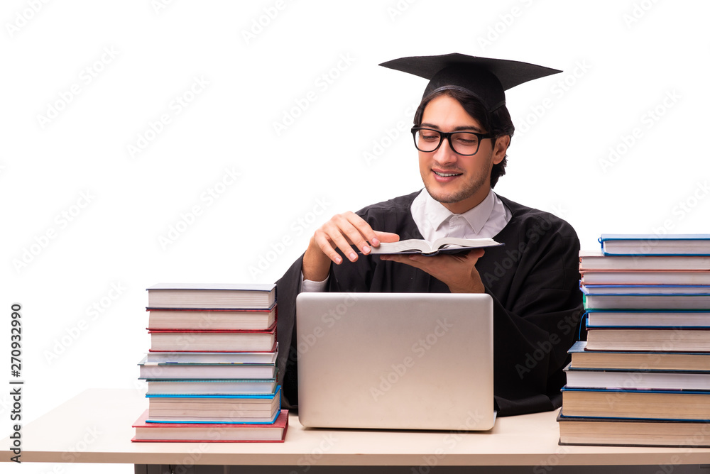 Young handsome student isolated on white Young handsome student isolated on white