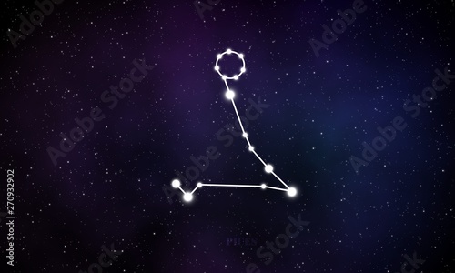 Pices constellation astrological sign with the galaxy background photo