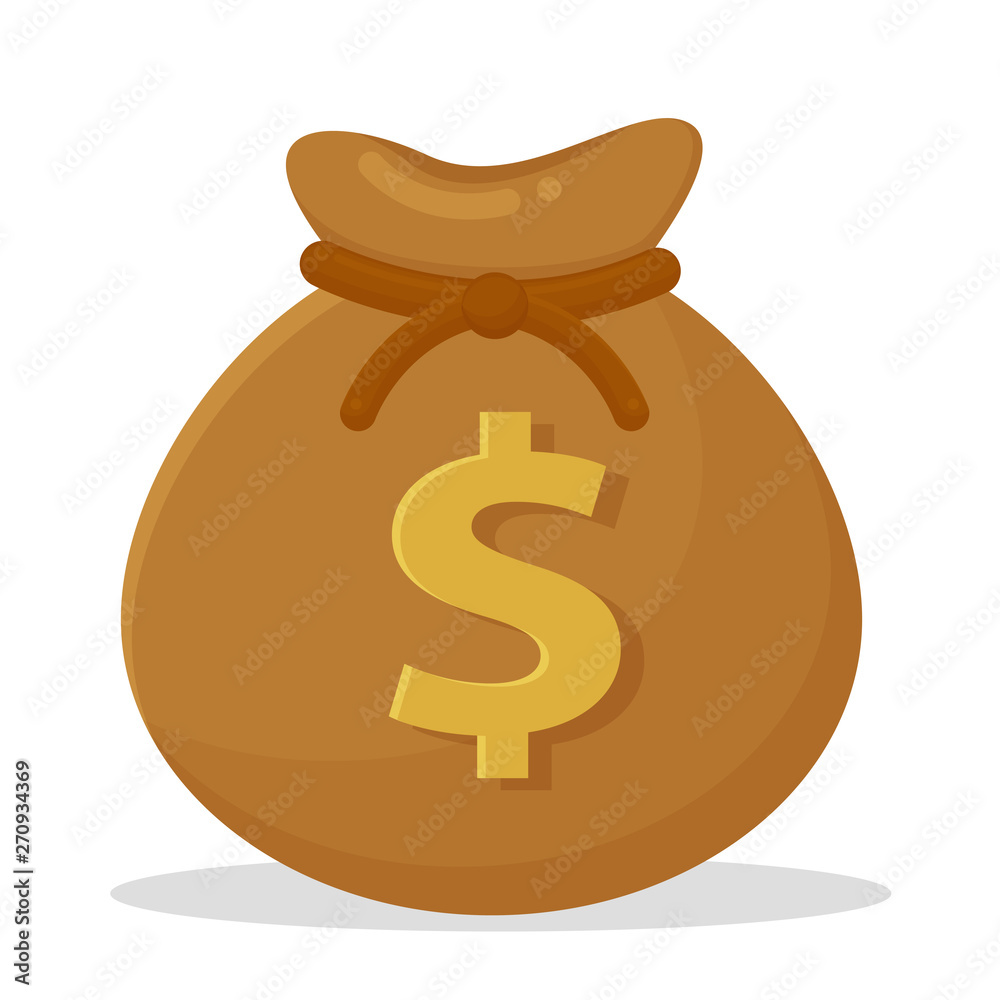 Money bags placed on banknotes and dollar coins. Money bags placed on banknotes and dollar coins.