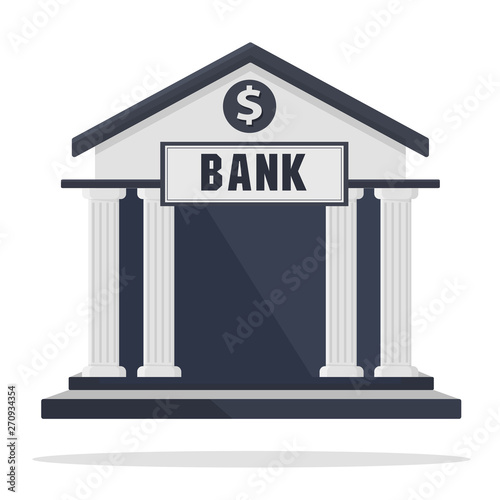 Bank building icon isolated on white background