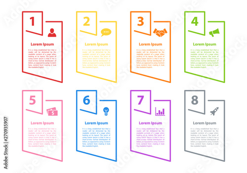 Infographic design business concept with 8 steps