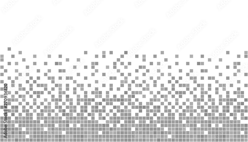 Gray and white pixel background.  Abstract hi tech vector Illustration. Modern technology design. Digital art.